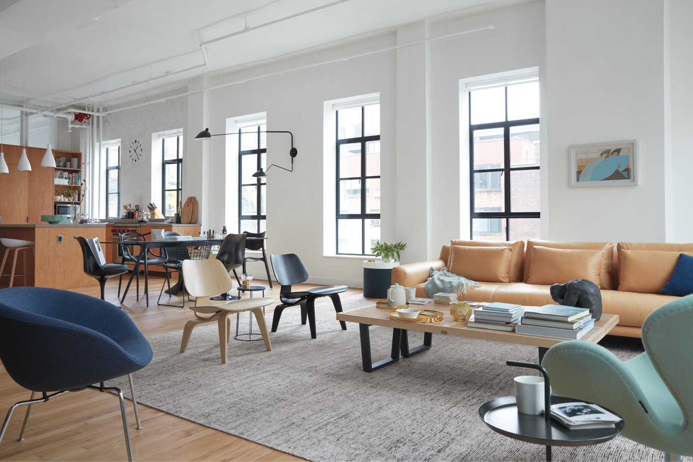 The Eames management chair is part of the Eames Aluminum Group Collection.