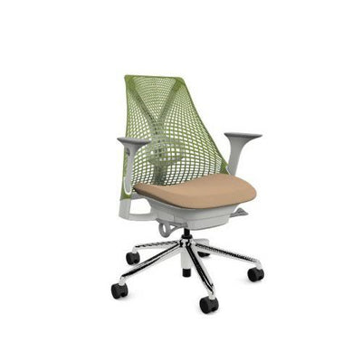 【通常在庫品】セイルチェア * ホワイトフレーム/ポリッシュドベース グリーンアップル/ゼン：オートミール