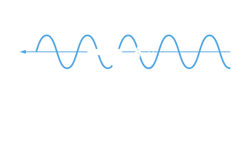 Line drawing in white of the side profile of Sayl office chair with wiggle arrow line depicting air moving through the seat back to demonstrate breathability